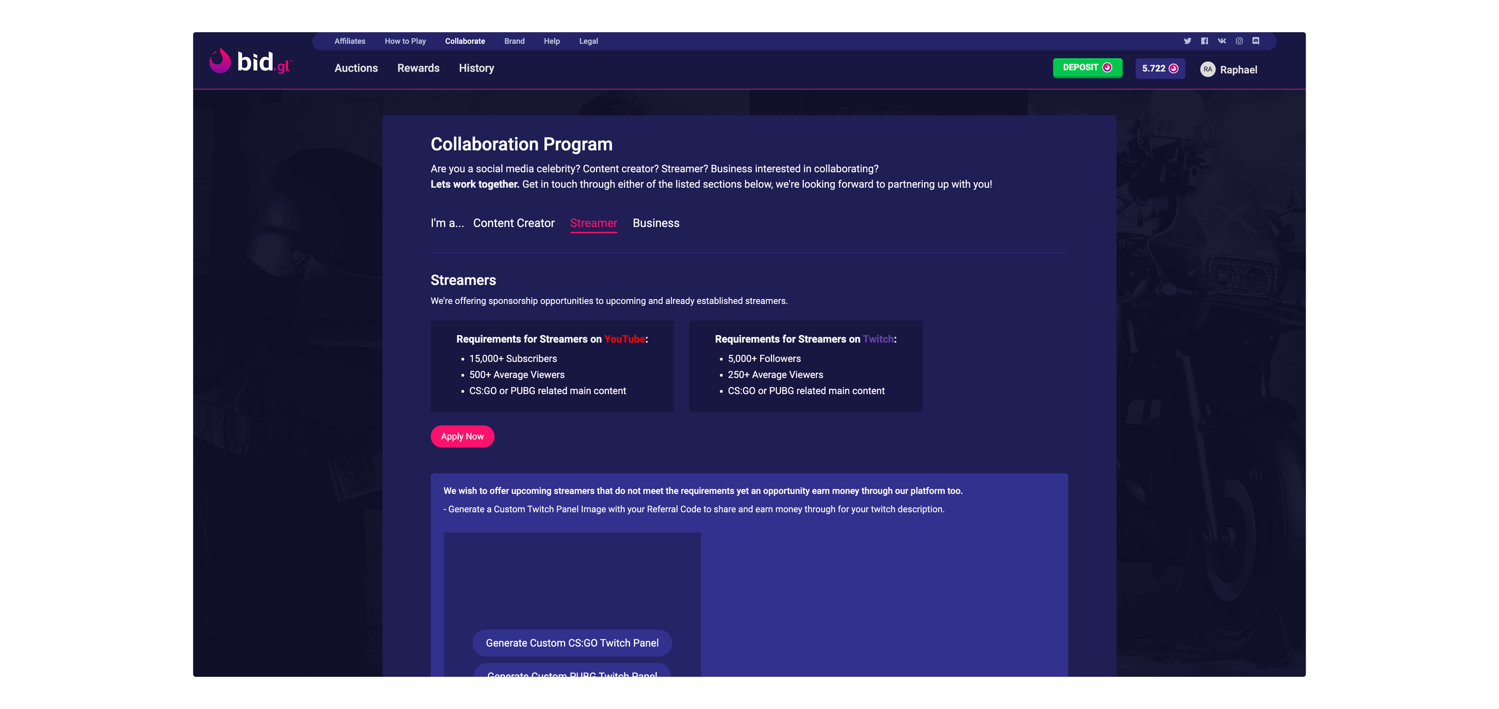 Collaborate Page